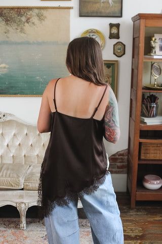 Capri Satin Long Lace Tank