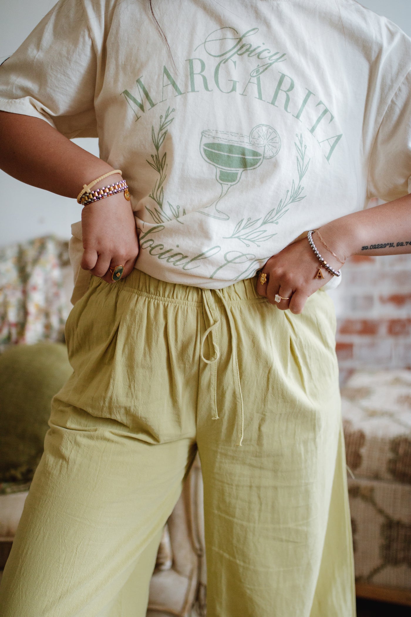 European Summer Drawstring Linen Pants