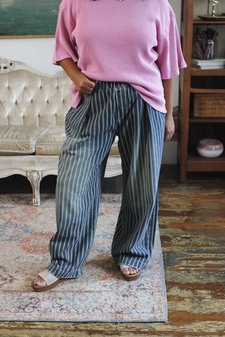 Lennon Wide Leg Railroad Denim