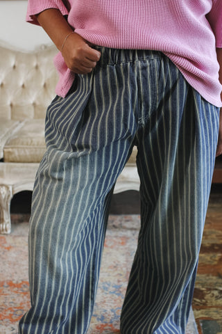 Lennon Wide Leg Railroad Denim