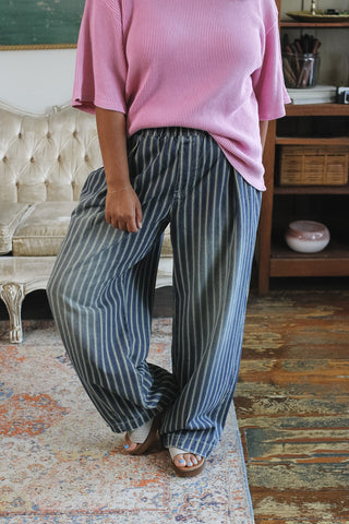 Lennon Wide Leg Railroad Denim