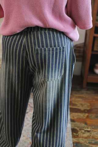 Lennon Wide Leg Railroad Denim