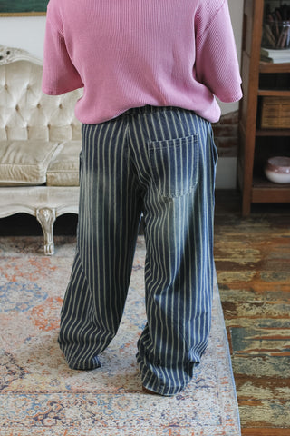 Lennon Wide Leg Railroad Denim