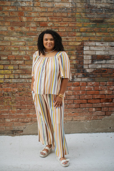 Lila Striped Pants Set