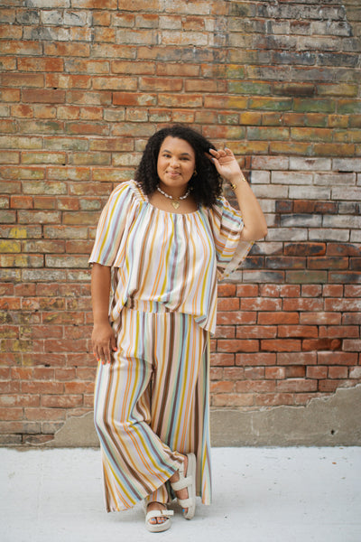 Lila Striped Pants Set