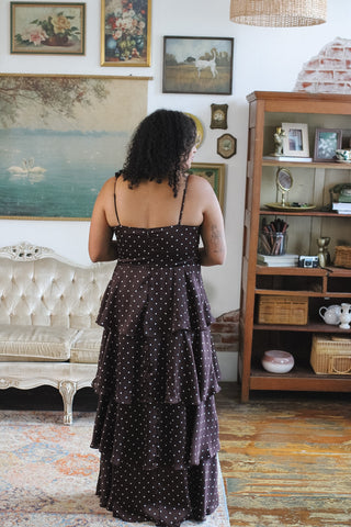 Greta Polka Dot Satin Maxi Dress