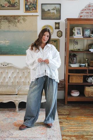 Lennon Wide Leg Railroad Denim