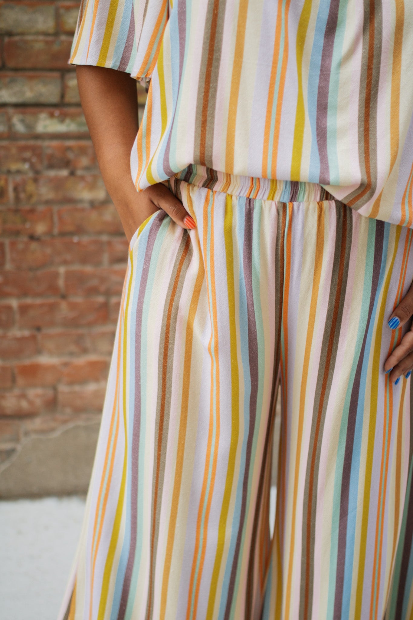 Lila Striped Pants Set
