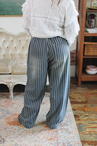 Lennon Wide Leg Railroad Denim
