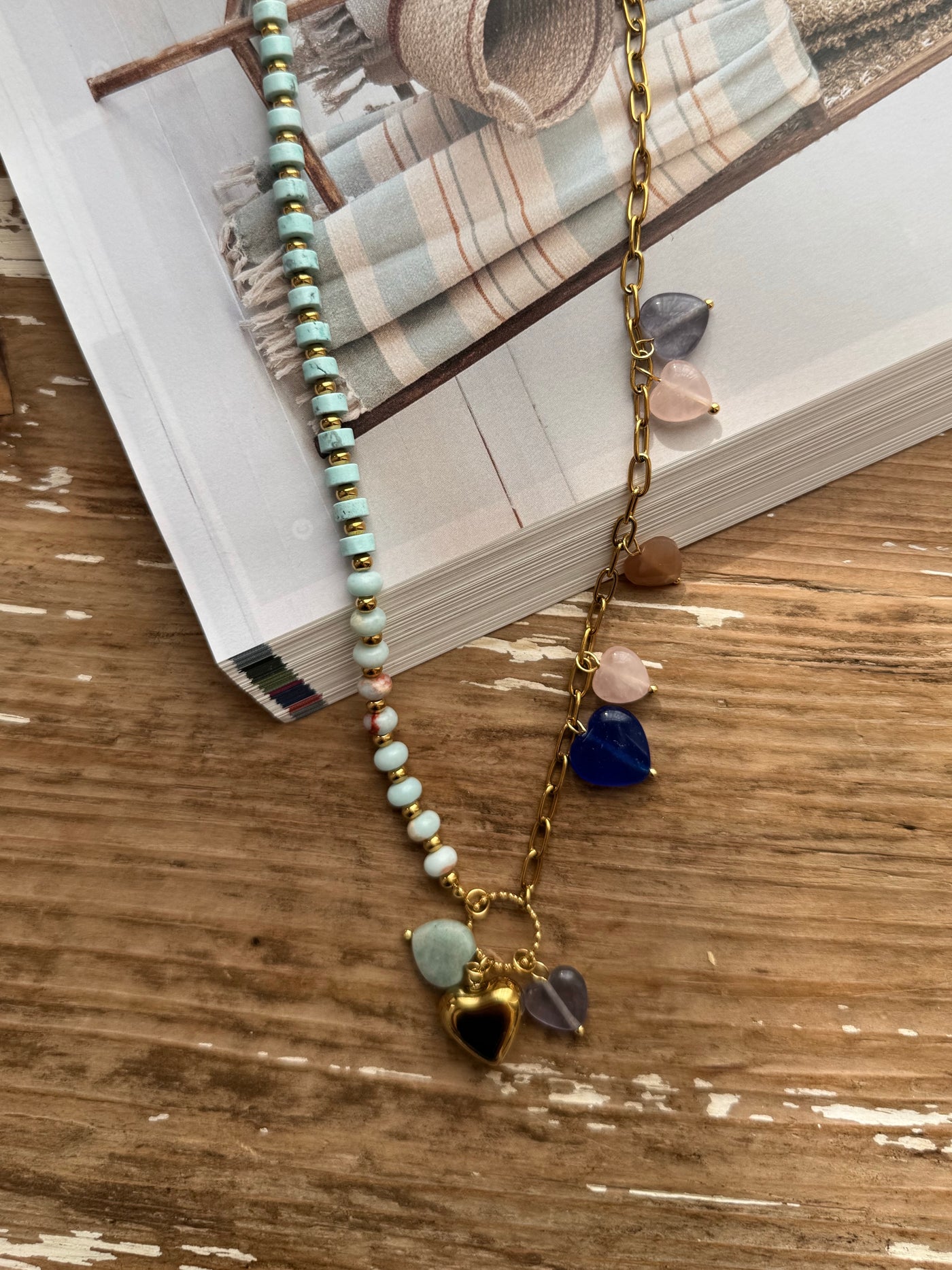 Georgie In My Dreams Beaded Heart Necklace