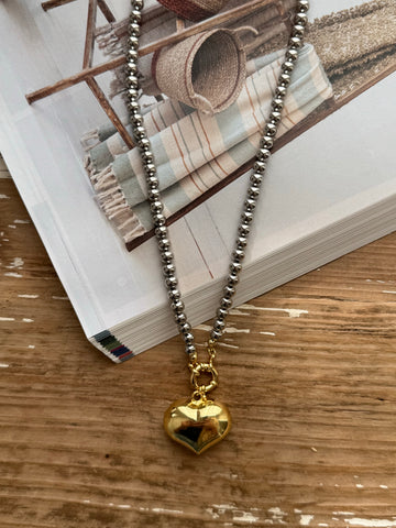 Gemma Luxe Love Mixed Metal Heart Necklace