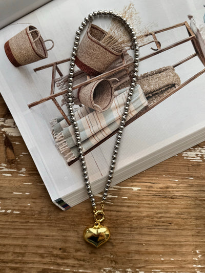 Gemma Luxe Love Mixed Metal Heart Necklace