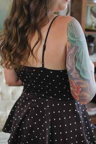 Greta Polka Dot Satin Maxi Dress