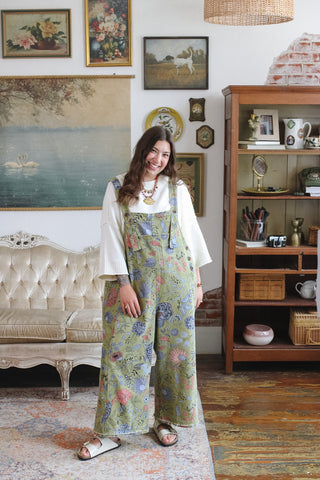 Tabby Floral Oversized Overalls
