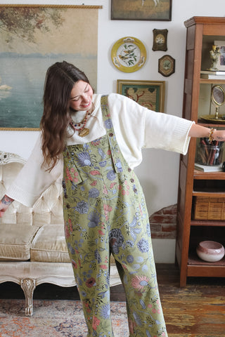 Tabby Floral Oversized Overalls