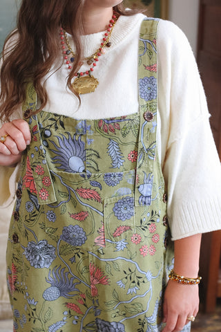 Tabby Floral Oversized Overalls