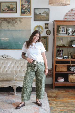 Halsey Floral Drawstring Denim