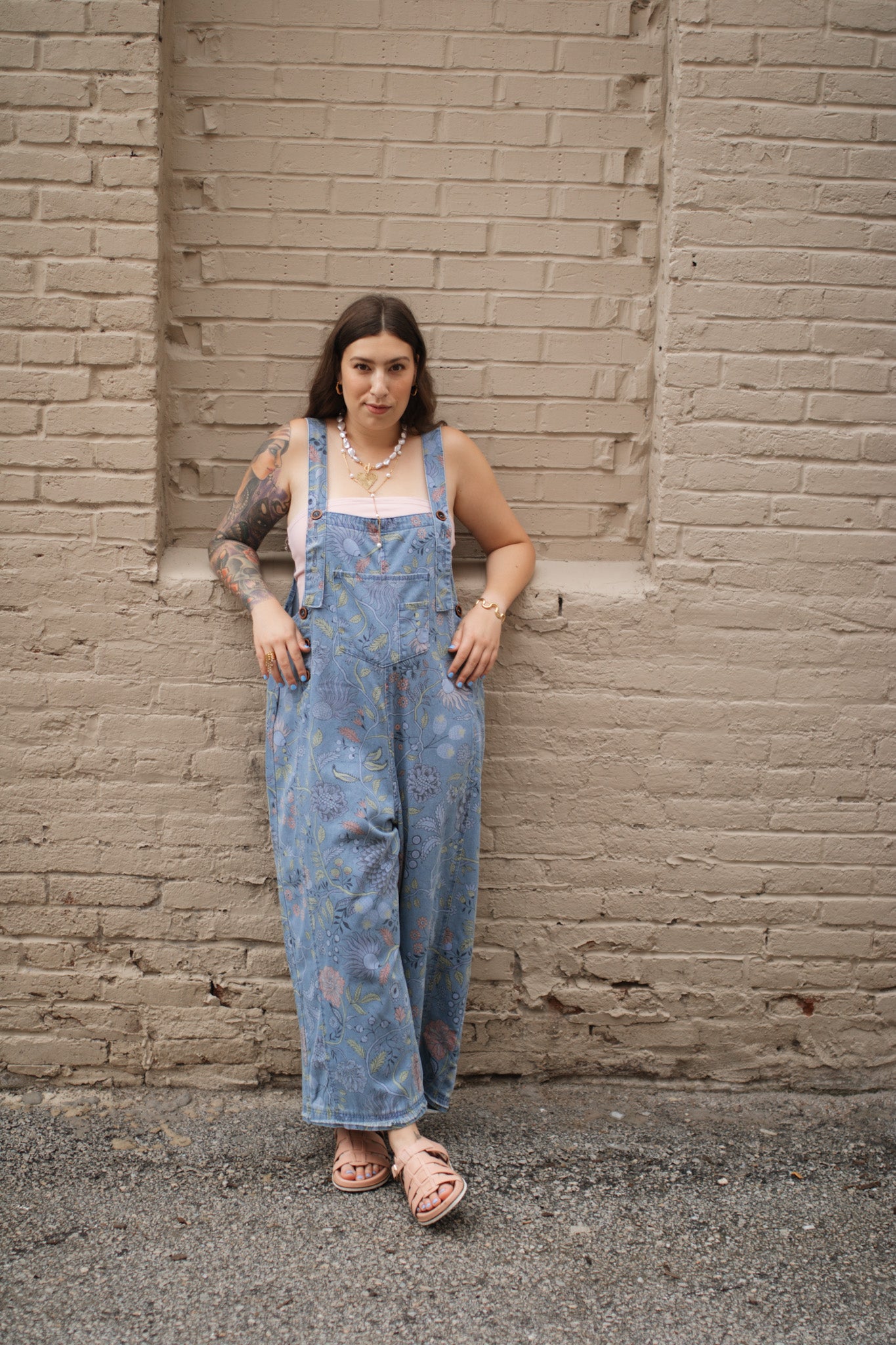 Demi Floral Vintage Washed Overalls