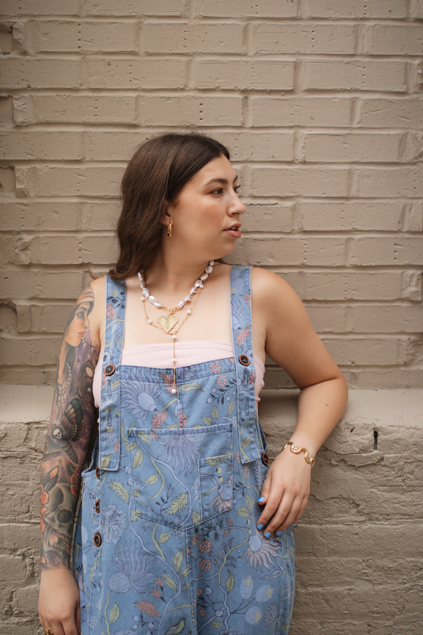 Demi Floral Vintage Washed Overalls