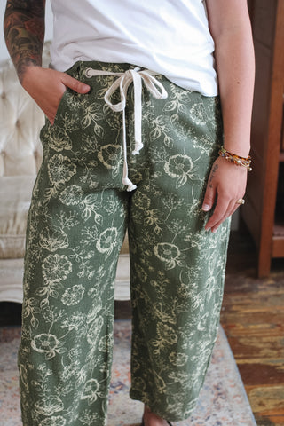 Halsey Floral Drawstring Denim