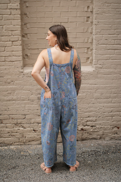 Demi Floral Vintage Washed Overalls