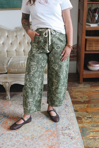 Halsey Floral Drawstring Denim