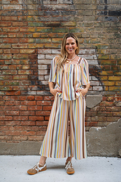 Lila Striped Pants Set