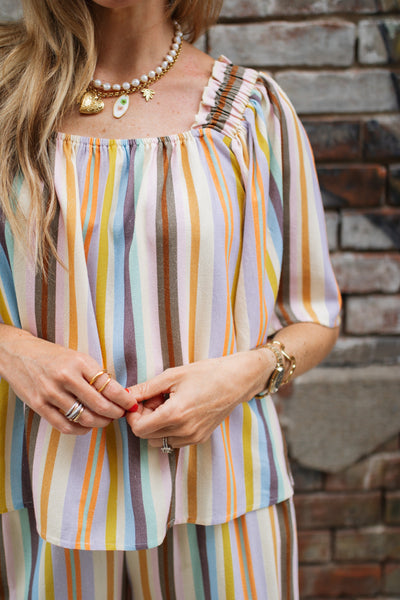 Lila Striped Pants Set