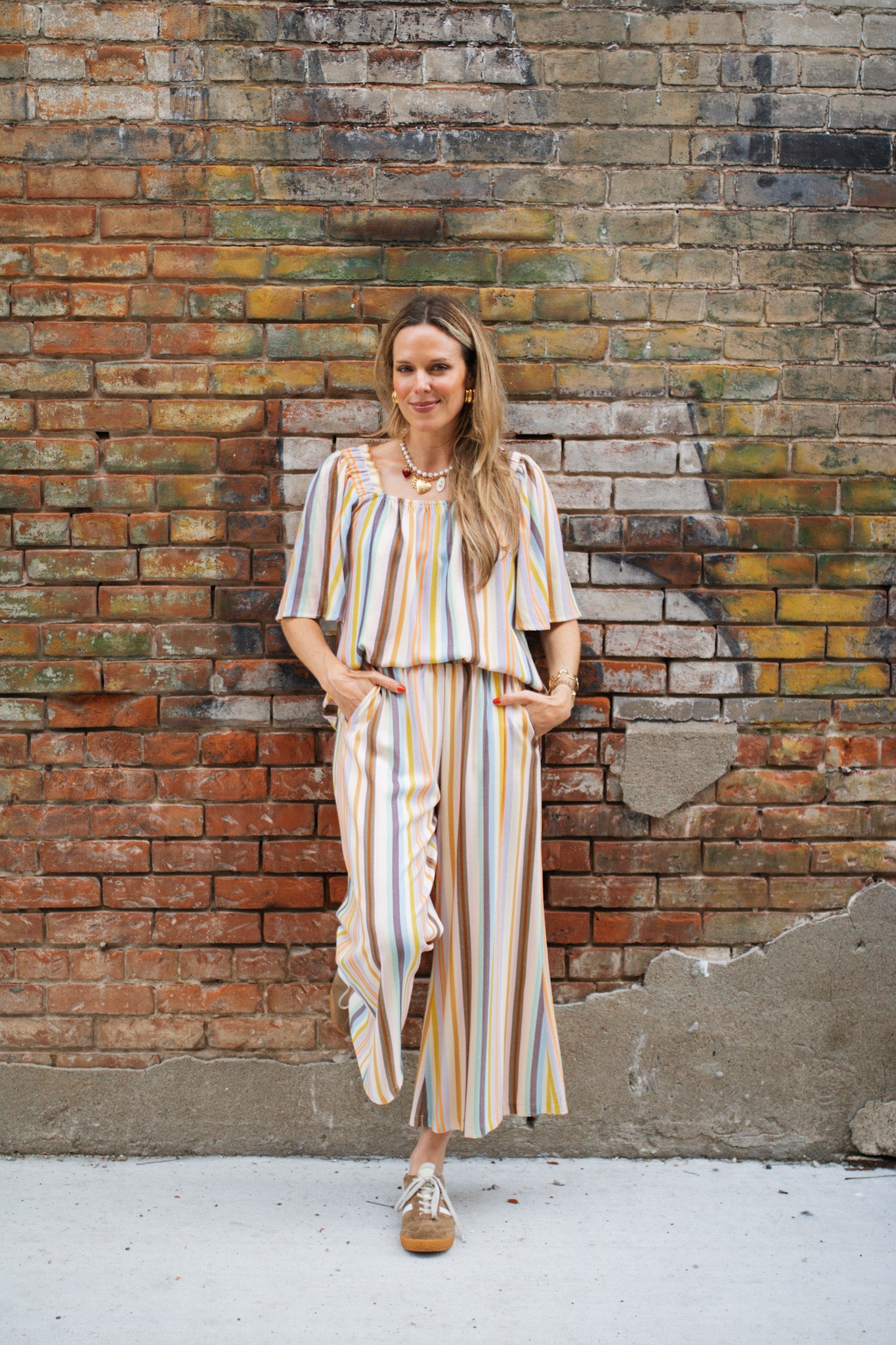 Lila Striped Pants Set