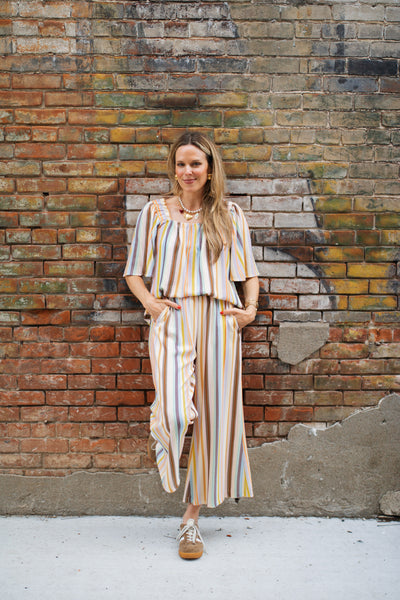Lila Striped Pants Set
