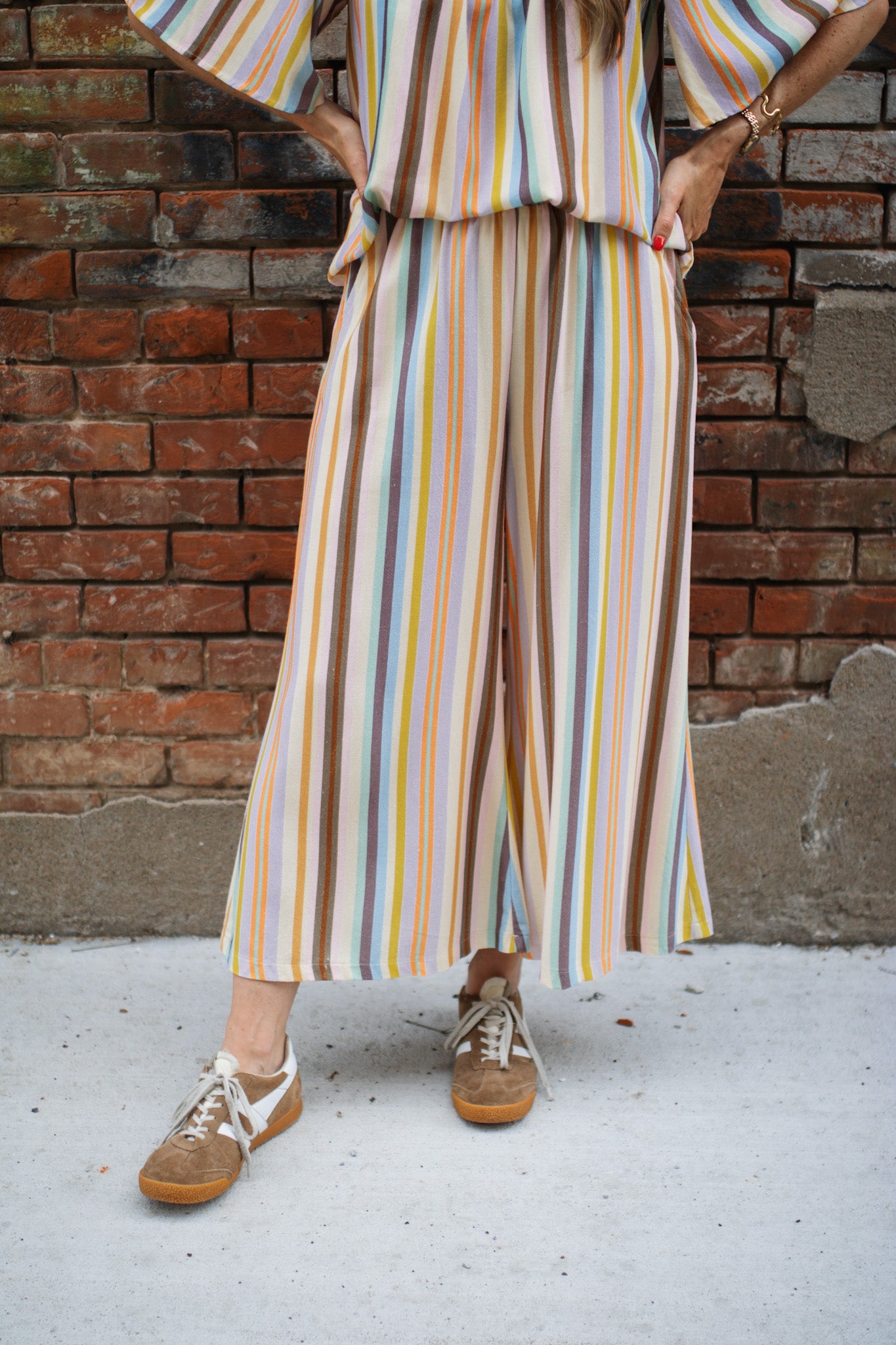 Lila Striped Pants Set