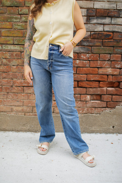 Maddy Button Up Knit Sweater Top