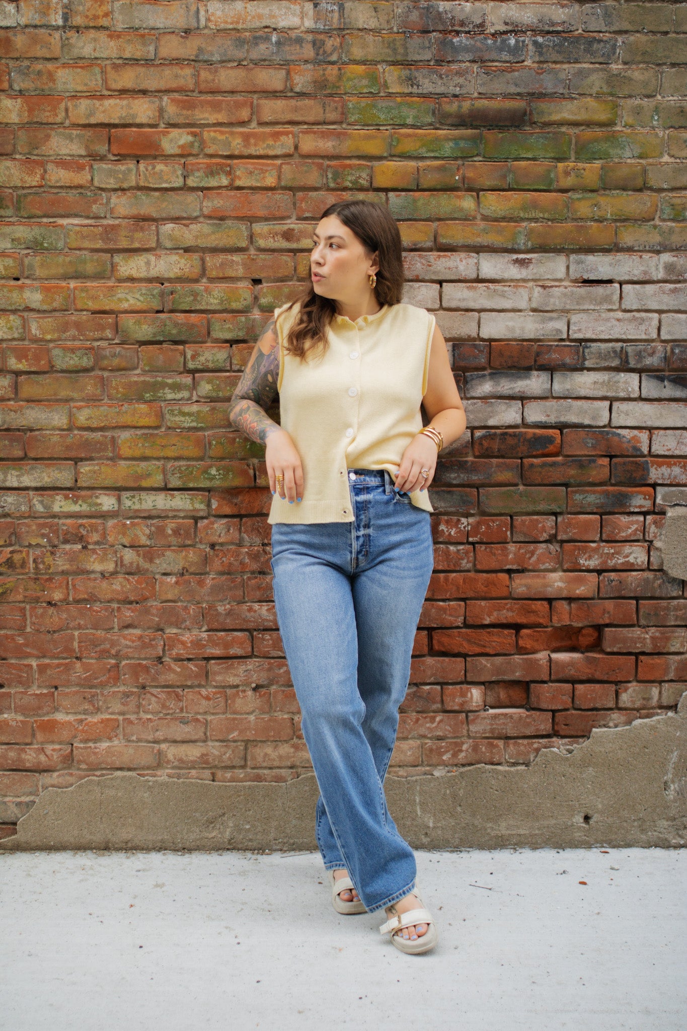 Maddy Button Up Knit Sweater Top