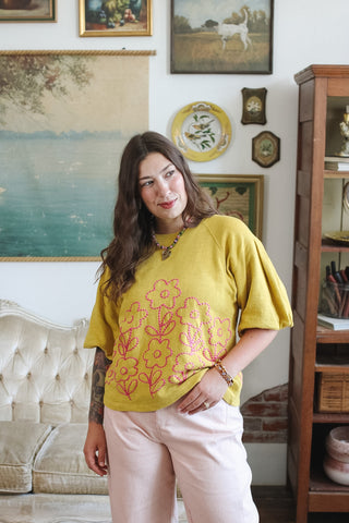 Lola French Terry Embroidered Top