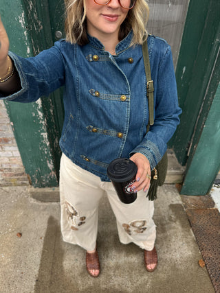 Devon Denim Military Jacket