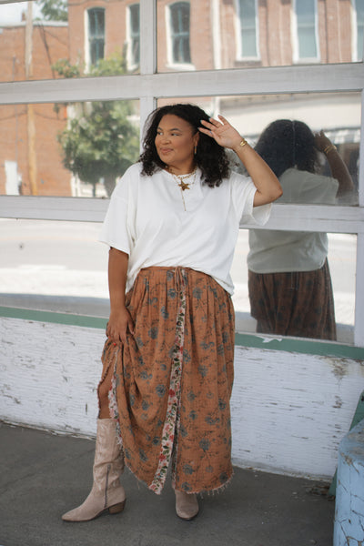 Lydia Floral Reversible Midi Skirt