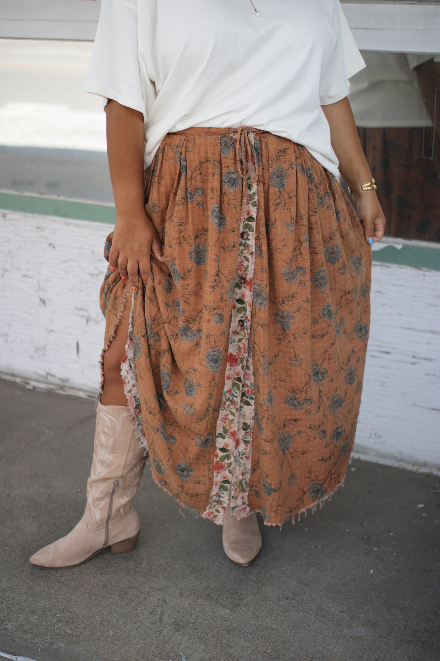 Lydia Floral Reversible Midi Skirt