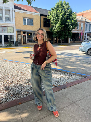 Lennon Wide Leg Railroad Denim