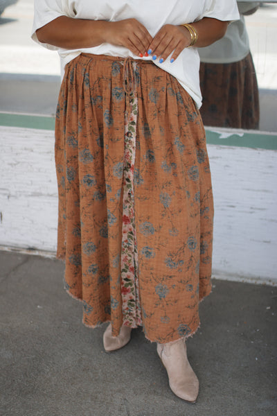 Lydia Floral Reversible Midi Skirt
