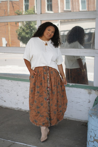 Lydia Floral Reversible Midi Skirt