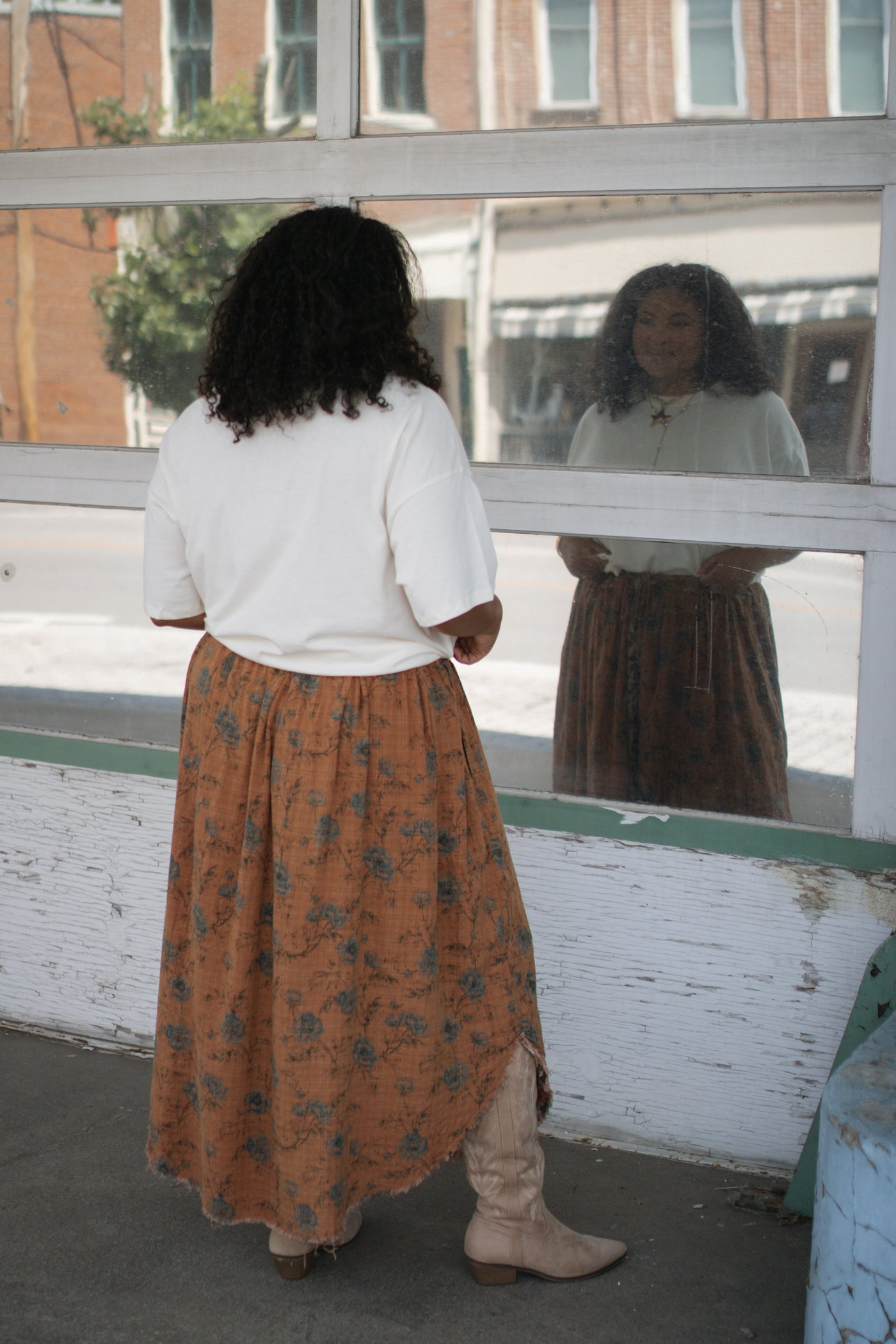 Lydia Floral Reversible Midi Skirt
