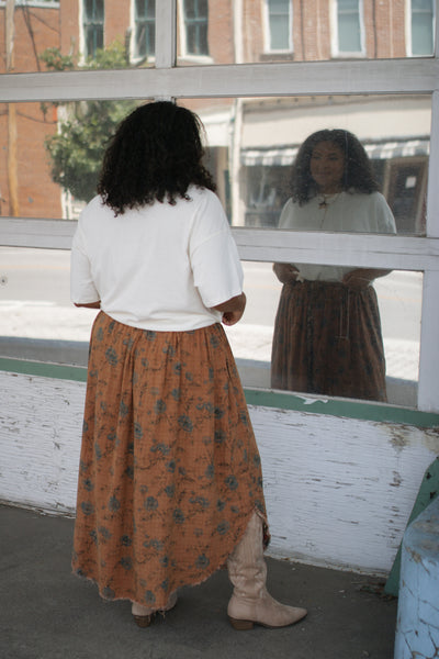 Lydia Floral Reversible Midi Skirt