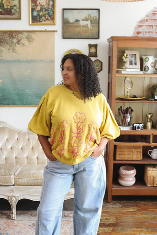 Lola French Terry Embroidered Top