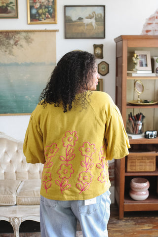 Lola French Terry Embroidered Top