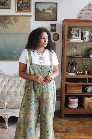 Tabby Floral Oversized Overalls