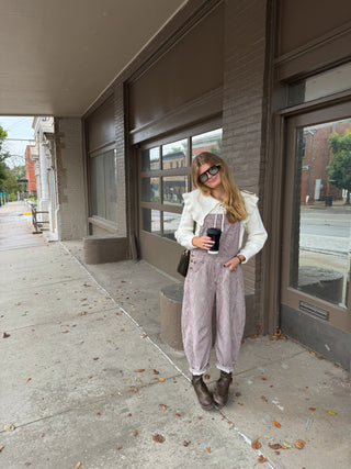 Hollis Striped Barrel Overalls