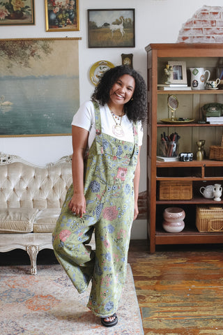 Tabby Floral Oversized Overalls