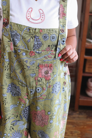 Tabby Floral Oversized Overalls