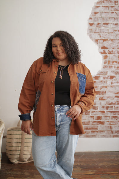 Viv Denim Patchwork Shacket