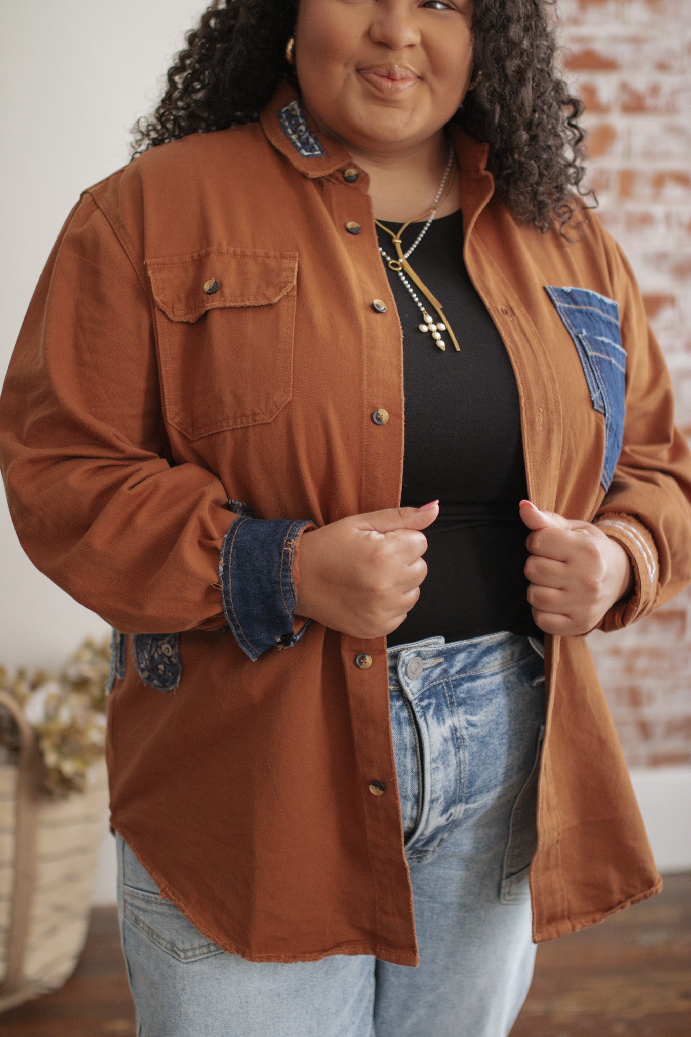 Viv Denim Patchwork Shacket